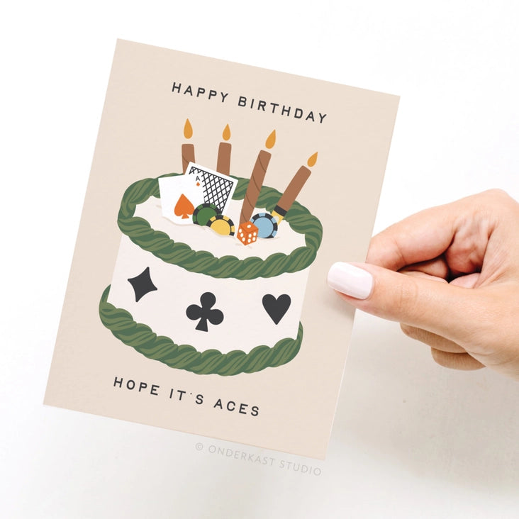 ACES POKER BIRTHDAY GREETING CARD