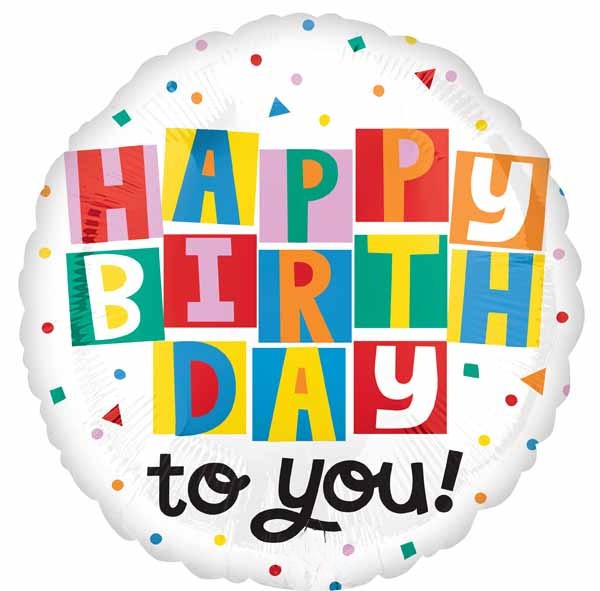 COLOURFUL 'HAPPY BIRTHDAY TO YOU' FOIL BALLOON