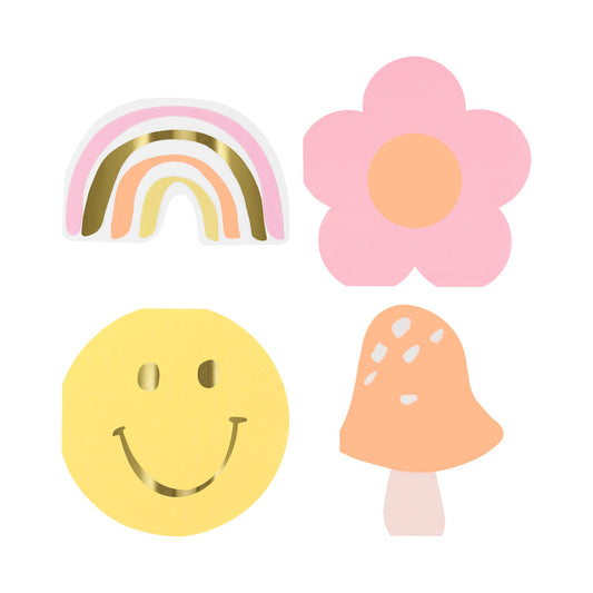 happy face icons napkins by meri meri 