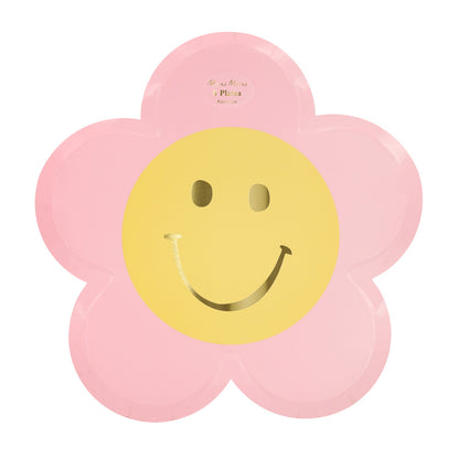 happy face flower plates by meri meri - pack of 8 