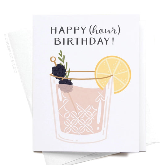 happy (hour) birthday cocktail greeting card