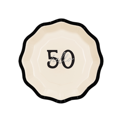 HELLO 50 BIRTHDAY PLATES