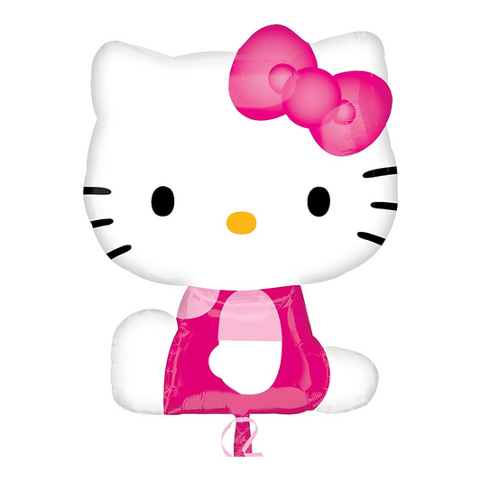 sitting hello kitty balloon with pink bow