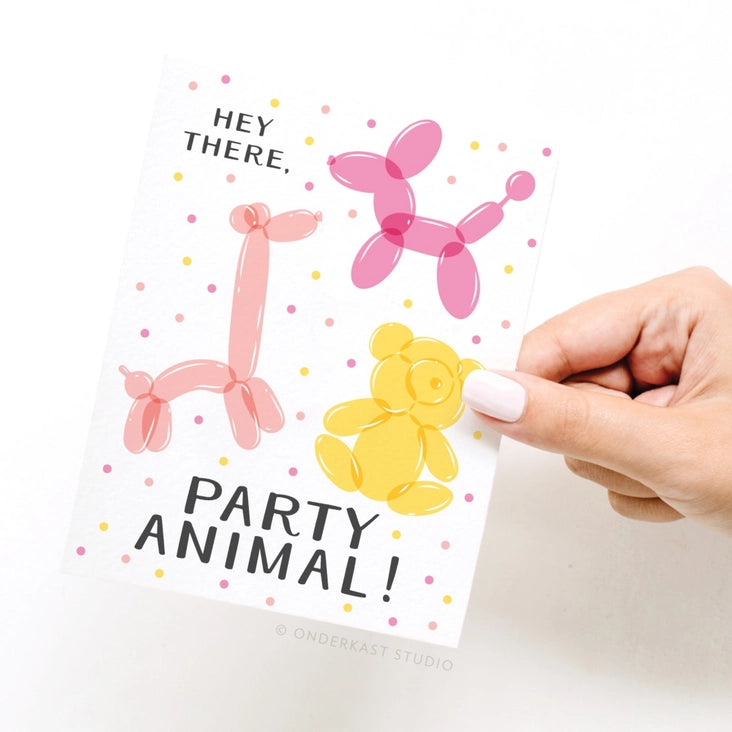 hey there, party animal greeting card
