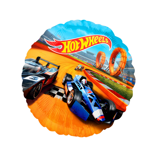 race cars and hot wheels logo balloon