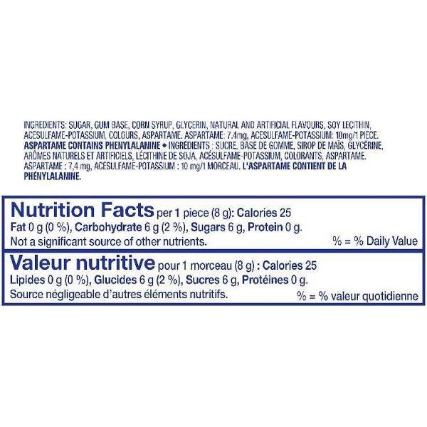 ingredient list and nutrition facts