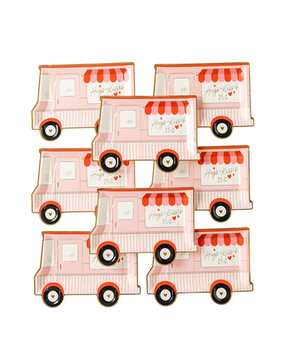 HUGS AND KISSES TRUCK SHAPED PLATES