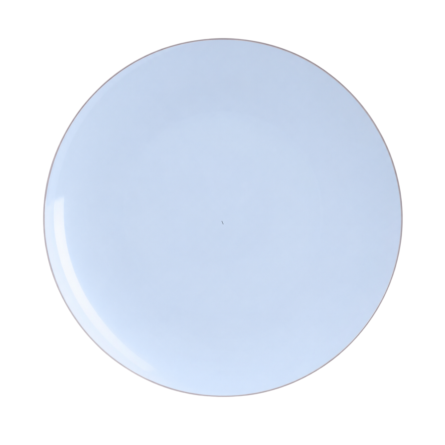 ICE BLUE & SILVER ROUND REUSABLE DINNER PLATES | 10 PIECES