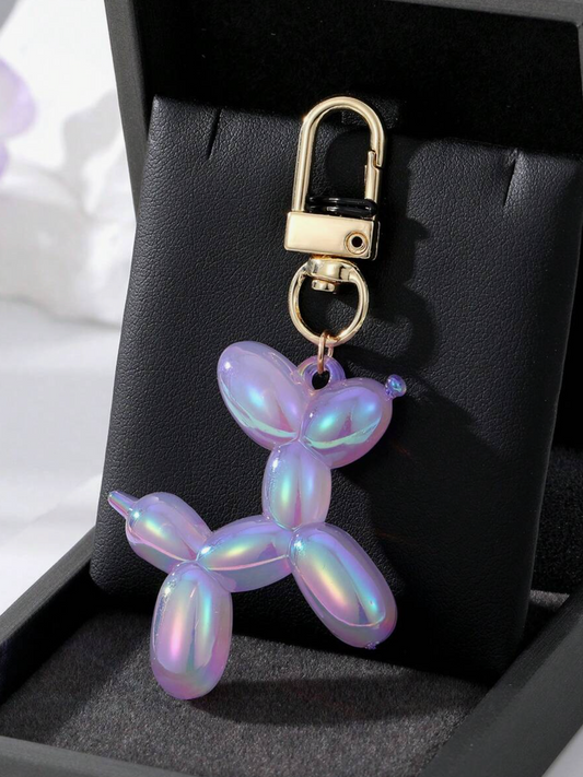 BALLOON DOG KEYCHAIN - IRIDESCENT PURPLE