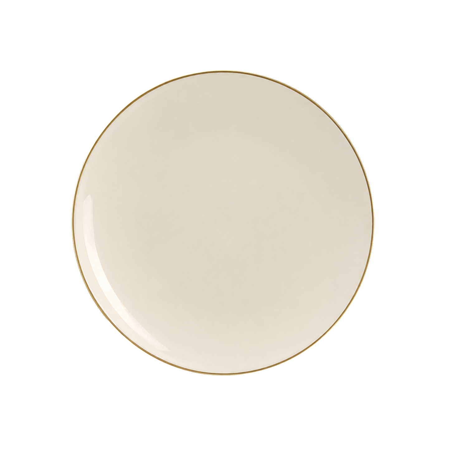 IVORY & GOLD ROUND REUSABLE DESSERT PLATES | 10 PIECES