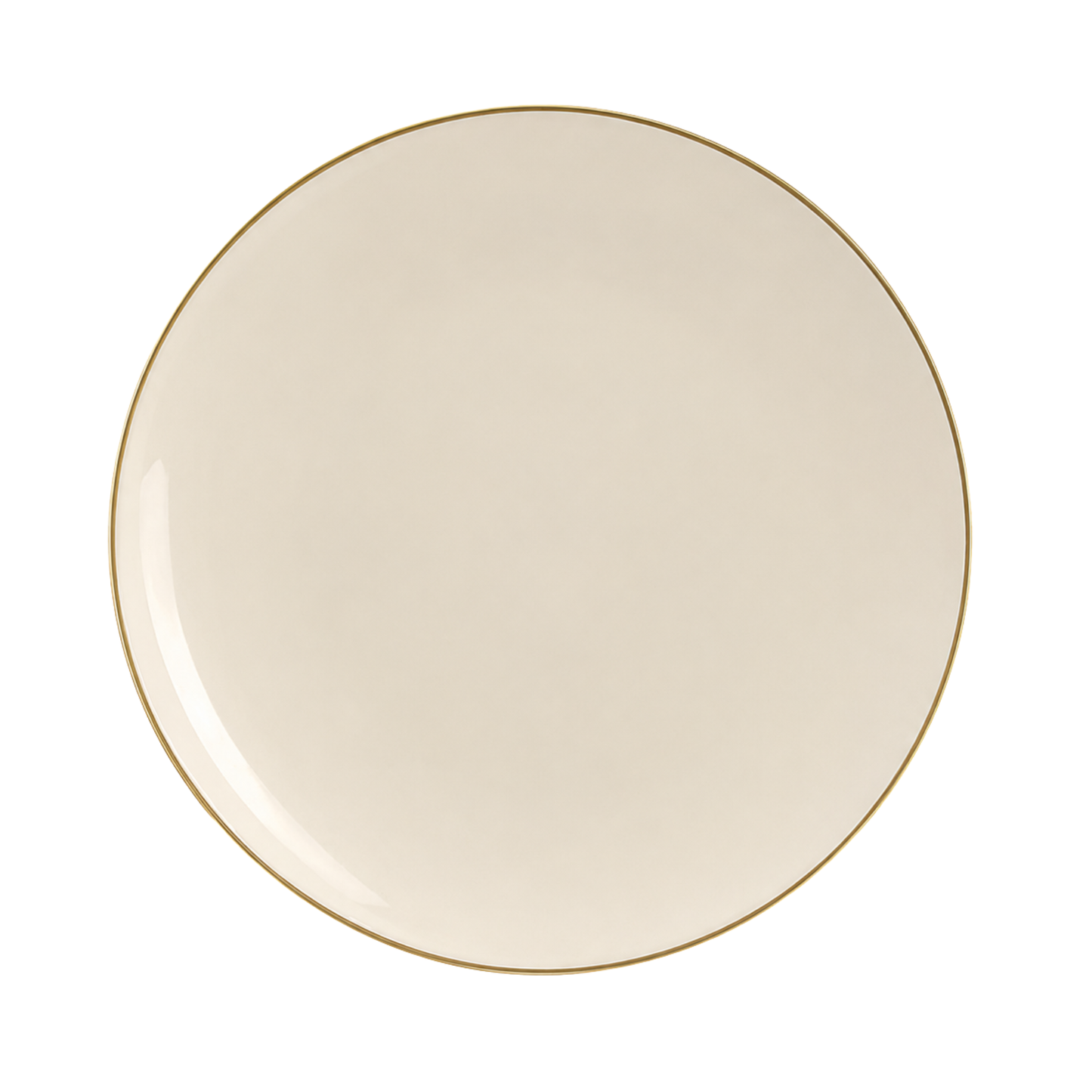 IVORY & GOLD ROUND REUSABLE DINNER PLATES | 10 PIECES