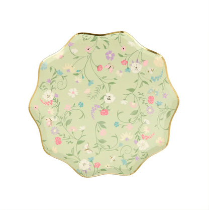 green-floral-plate