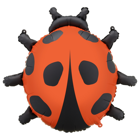 Red and black ladybug foil balloon, perfect for kids’ birthday parties and celebrations in Toronto.