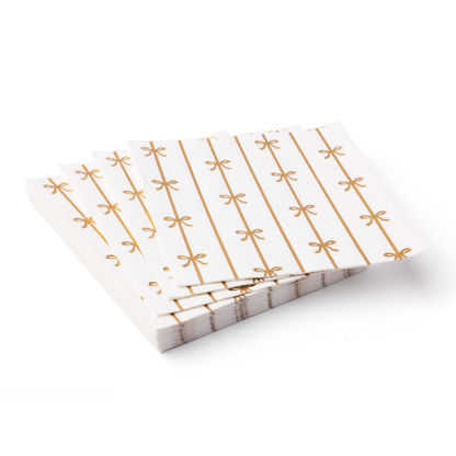 large gold bow napkins 