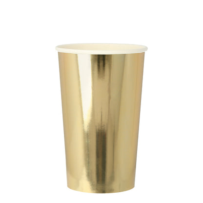 large gold highball cups by meri meri