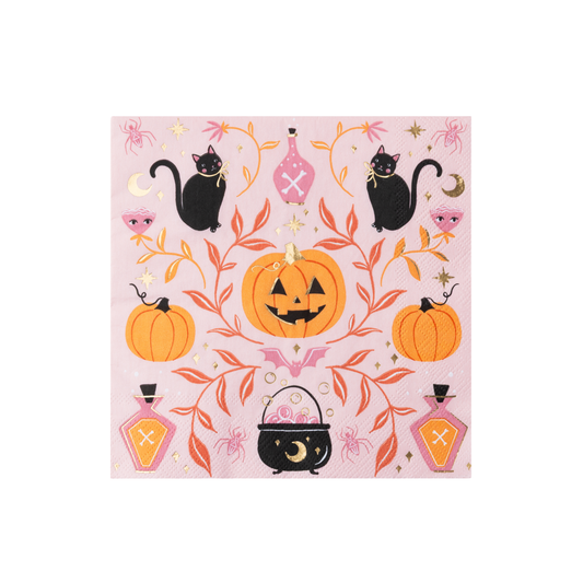 PINK JACK-O-LANTERN LARGE NAPKINS