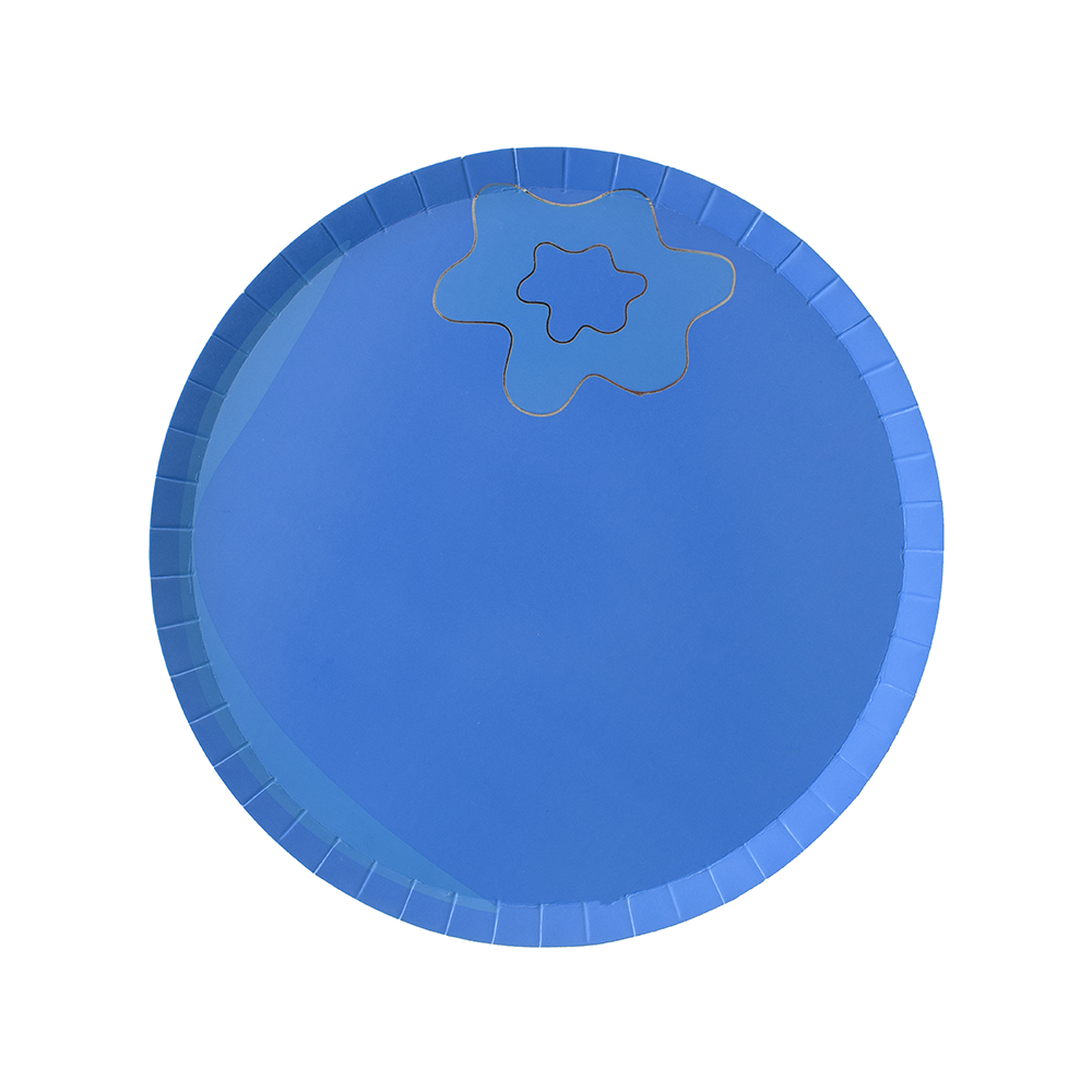 Blueberry dessert paper plates (8-pack) with fruit design, perfect for celebrations in Toronto.