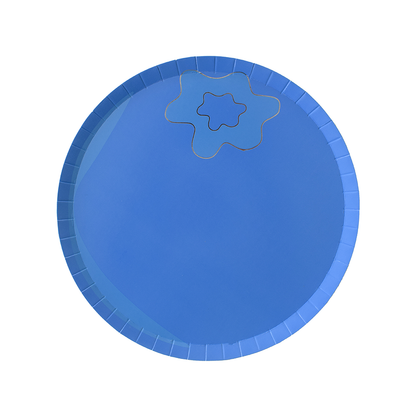 Blueberry dessert paper plates (8-pack) with fruit design, perfect for celebrations in Toronto.