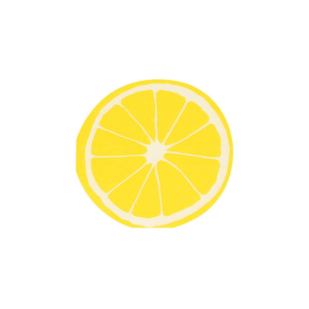 lemon napkins by meri meri - pack of 16 shaped lemon napkins