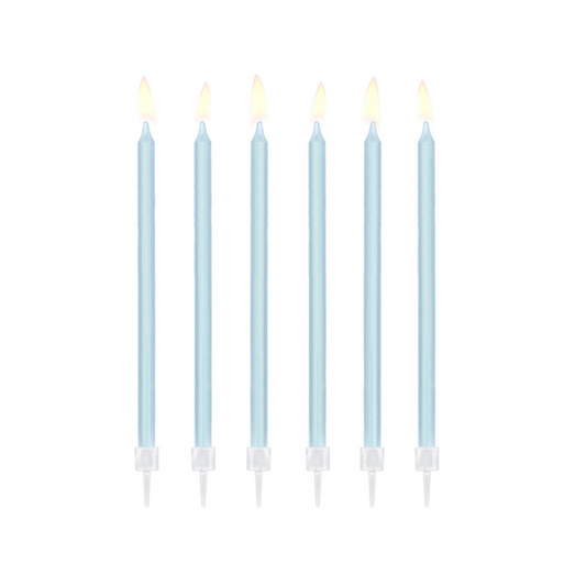 light blue birthday candles
