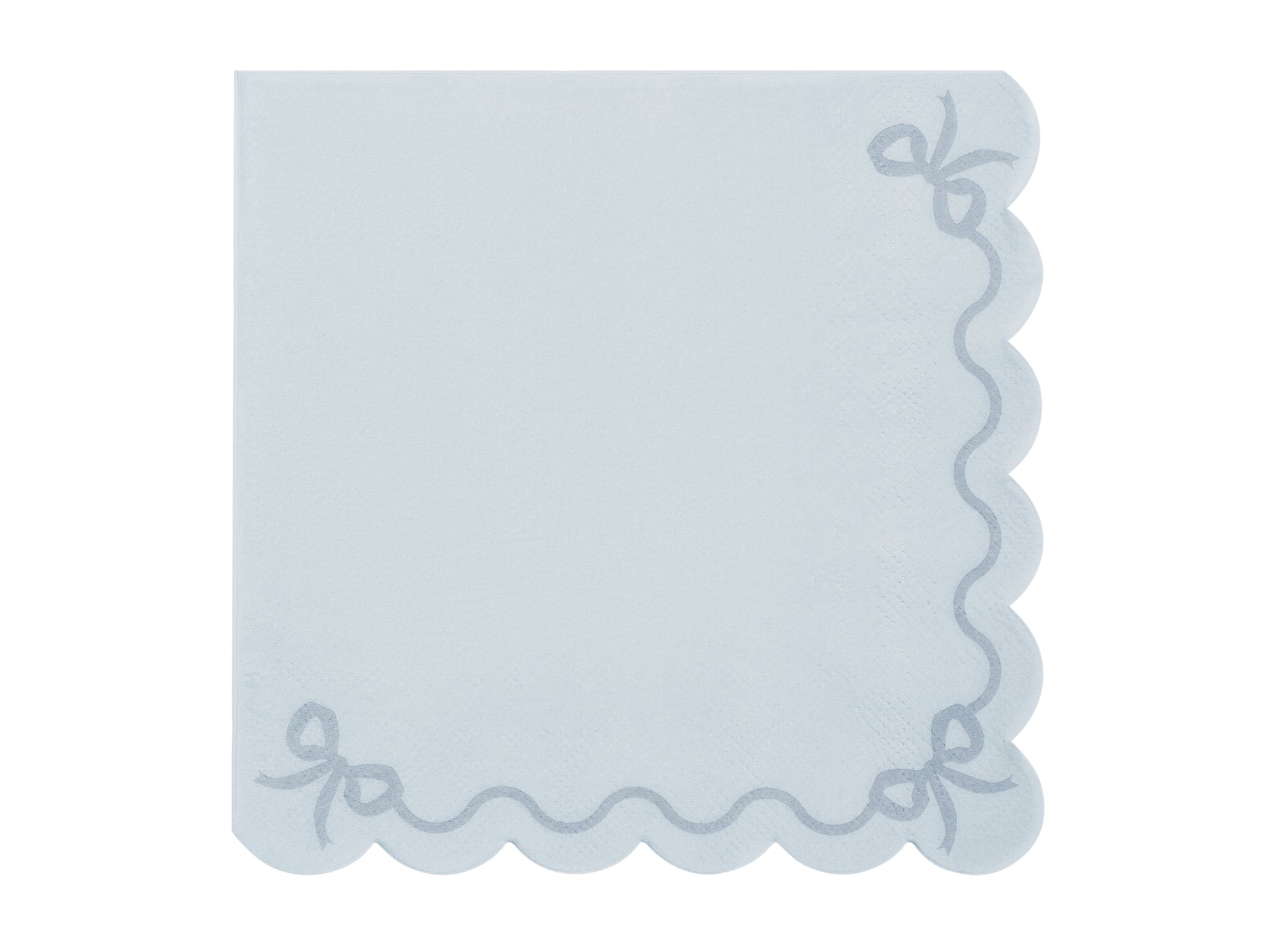 scalloped edge light blue napkins - pack of 12 