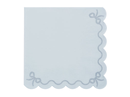 scalloped edge light blue napkins - pack of 12 