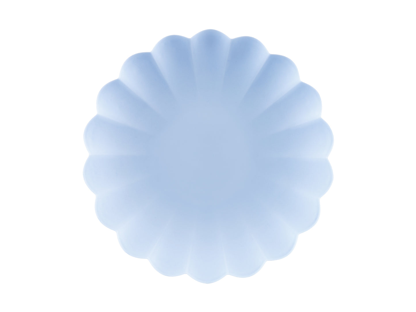 light blue reusable scalloped plates - pack of 4