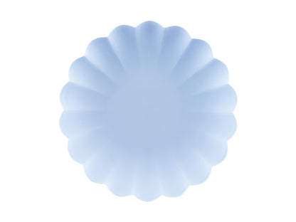 light blue reusable scalloped plates - pack of 4