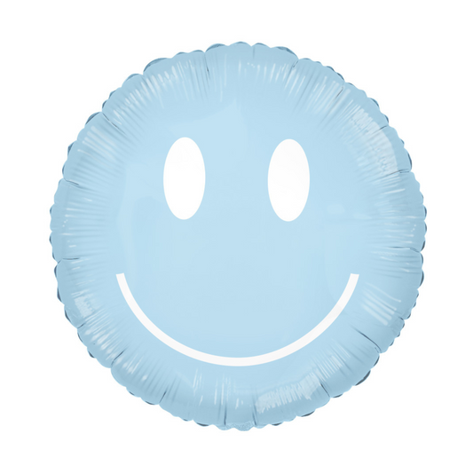 SOFT BLUE SMILEY FOIL BALLOON