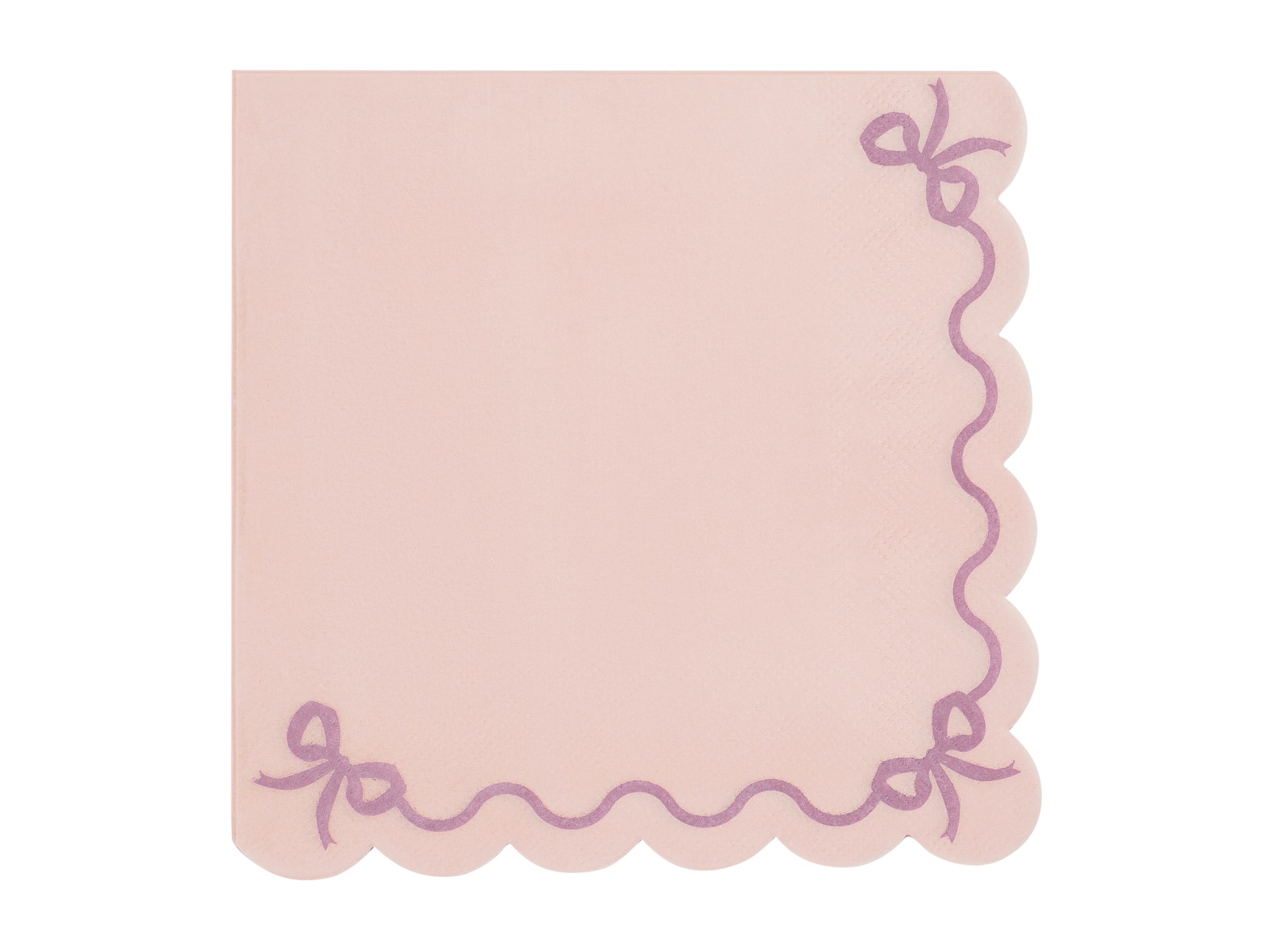 light pink bow napkins pack of 12 