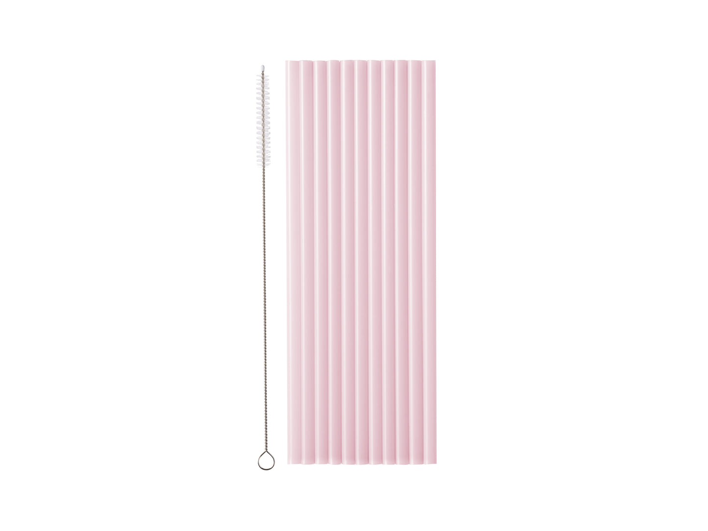 light pink reusable straws pack of 12 