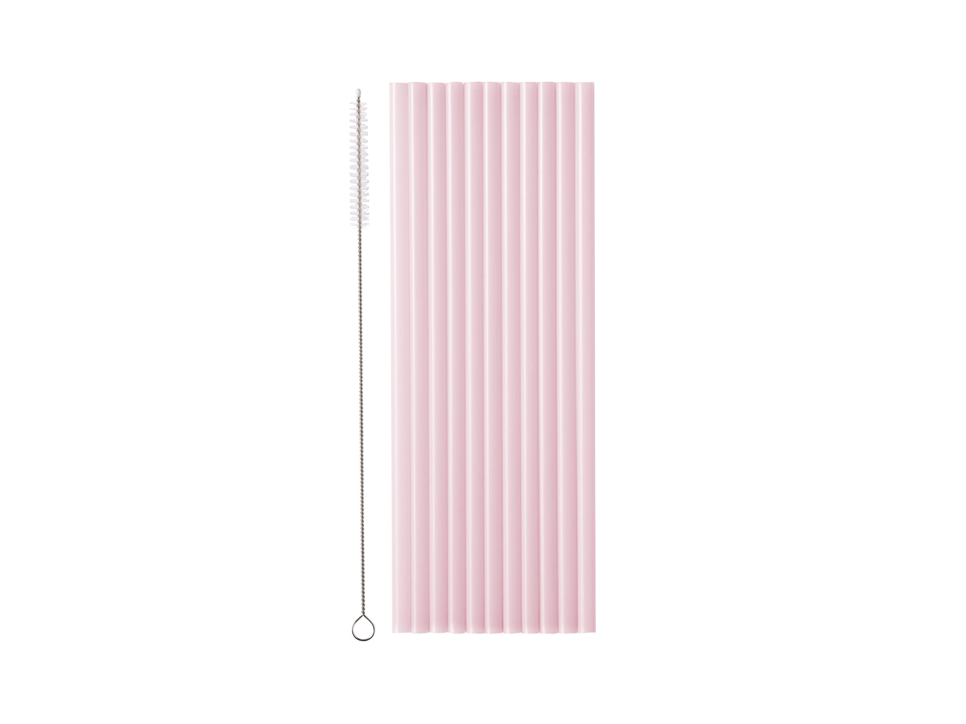 light pink reusable straws pack of 12 