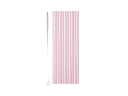 light pink reusable straws pack of 12 