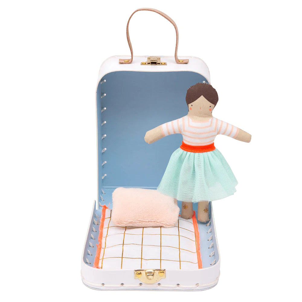 lila mini suitcase doll by meri meri