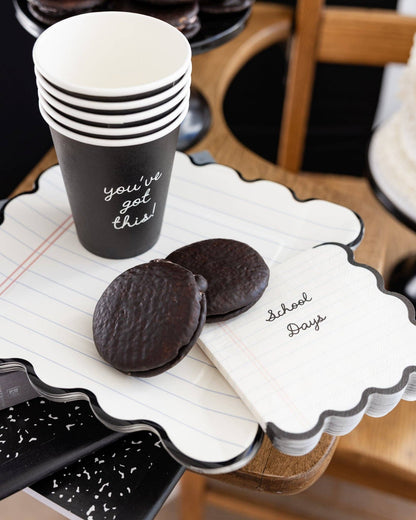 LINED PAPER SCALLOPED PLATES