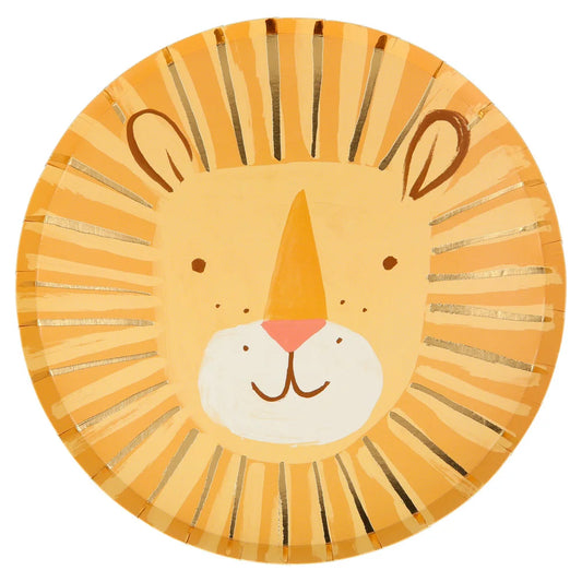 paper plate with lion face illustration