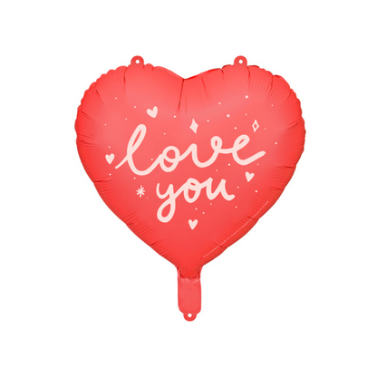 heart shaped foil balloon with love you