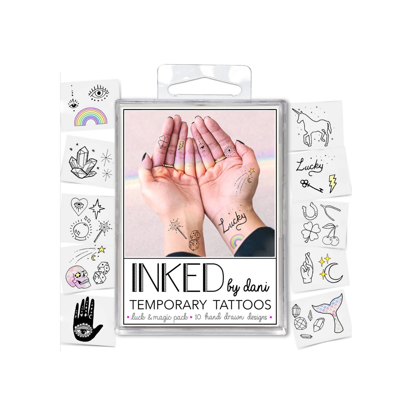 luck and magic temporary tattoo pack