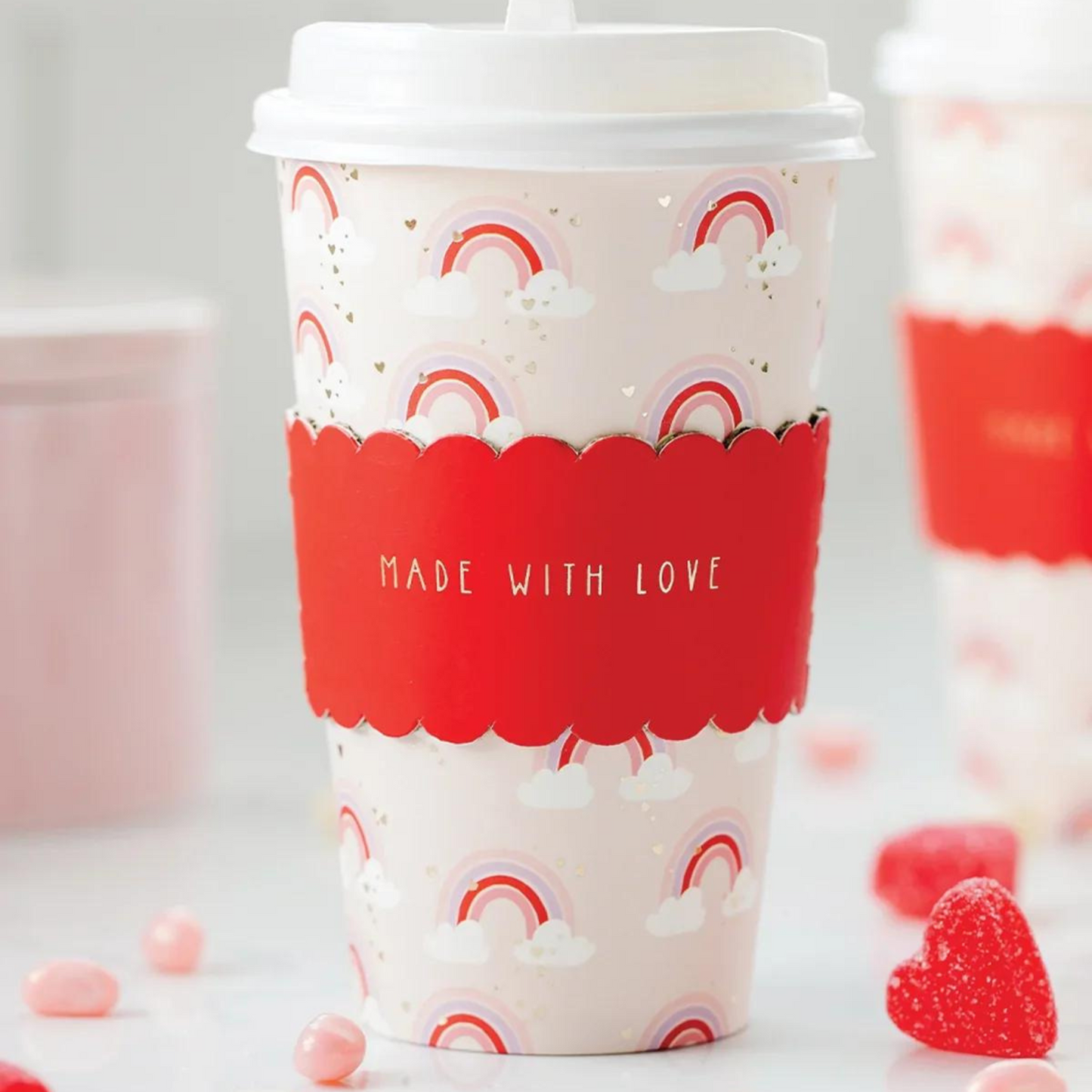MADE WITH LOVE RAINBOWS TO-GO CUPS