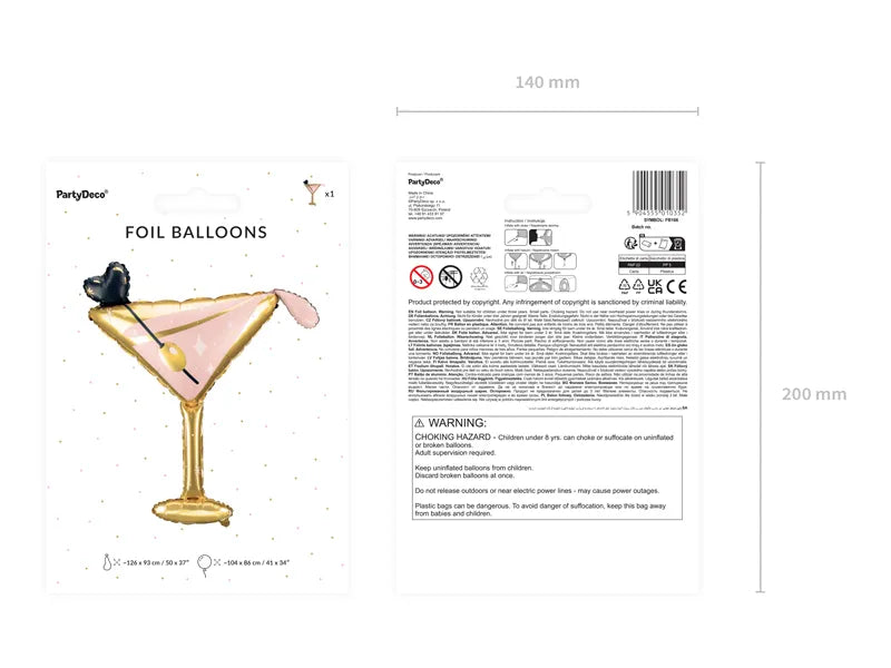 martini glass foil balloon
