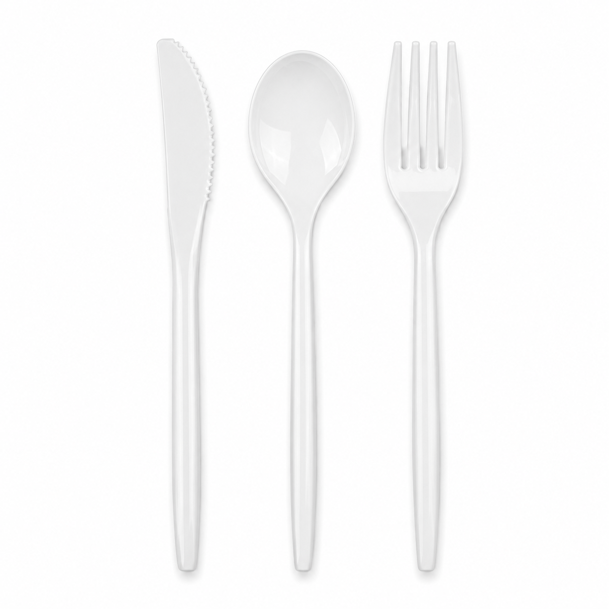 WHITE REUSABLE CUTLERY SET | 30 PIECES
