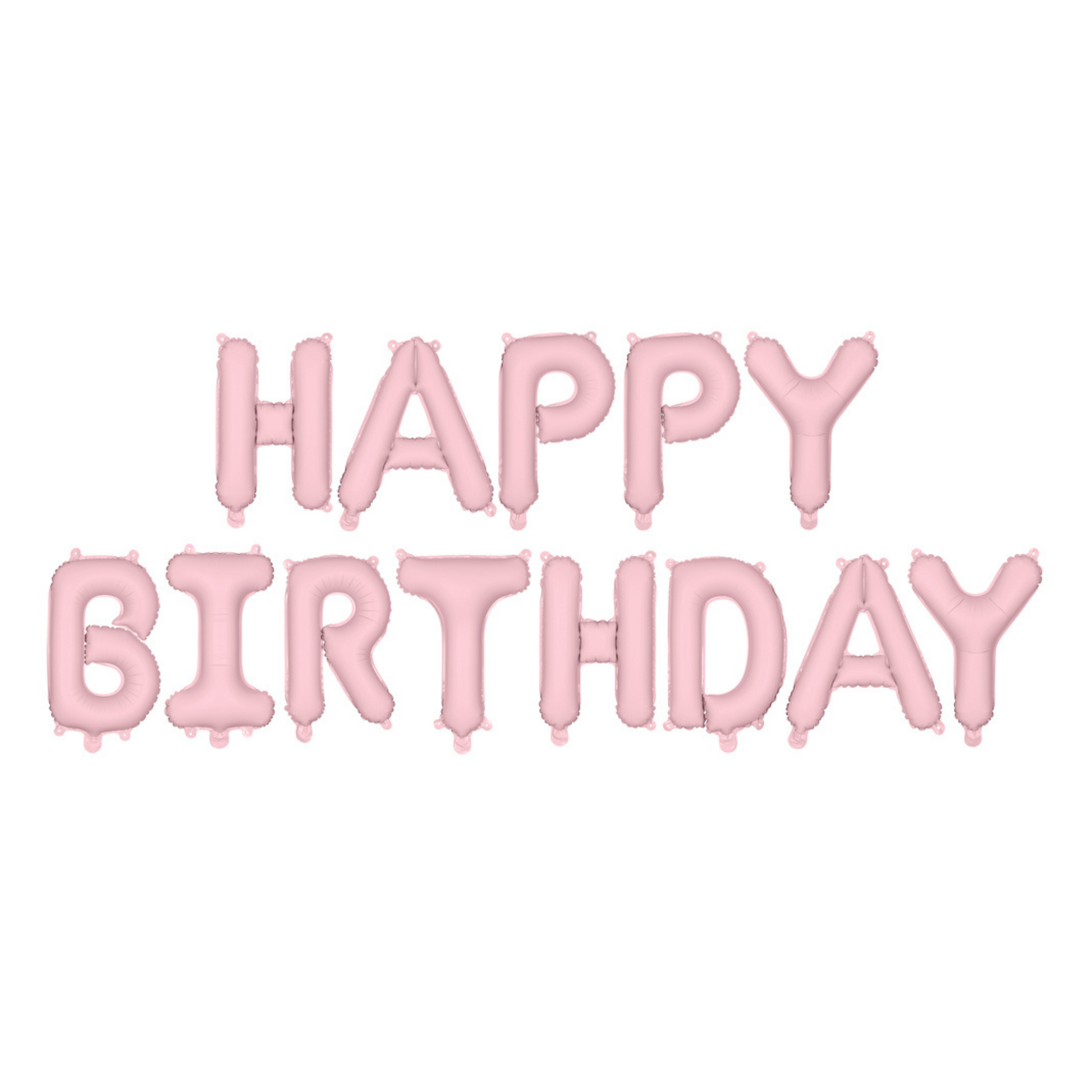 matte pink happy birthday balloon banner 16 inch letters 