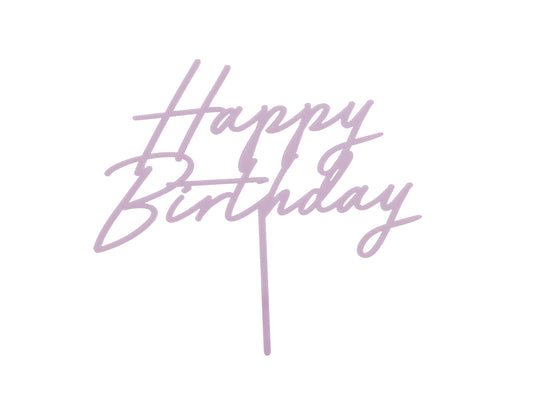 matte purple happy birthday cake topper 6 inches 