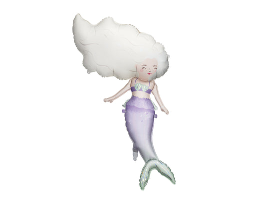 Mermaid foil balloon in pastel purple and teal, perfect for Toronto kids’ birthdays and under the sea parties.