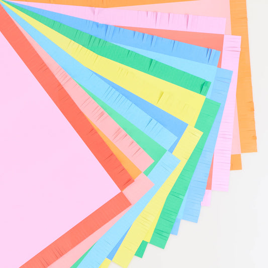 BRIGHT FRINGE PAPER PLACEMATS BY MERI MERI