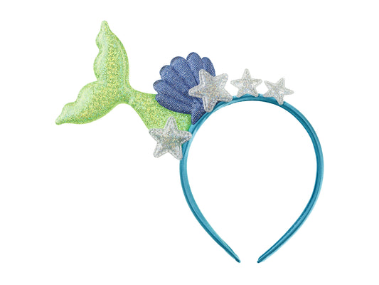 Mermaid headband with glitter tail, seashell, and stars sold in Toronto at Confetti My Party