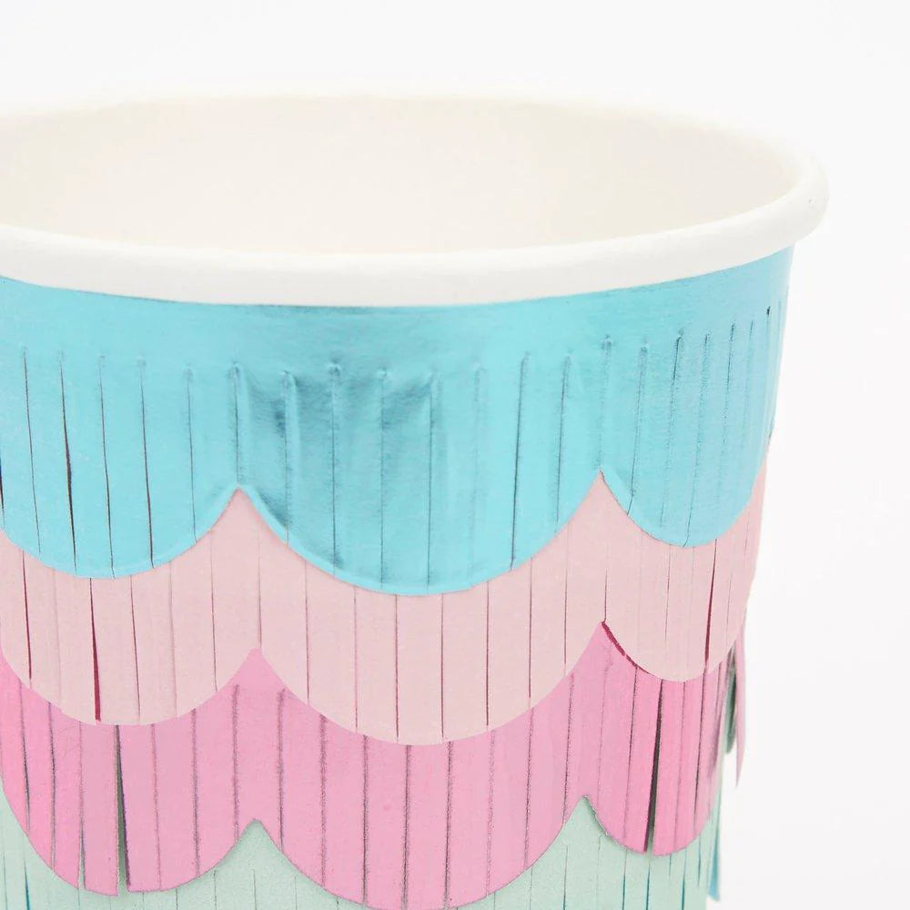 scalloped fringe detail on mermaid cup