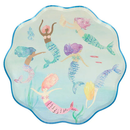 mermaids swimming dinner plates