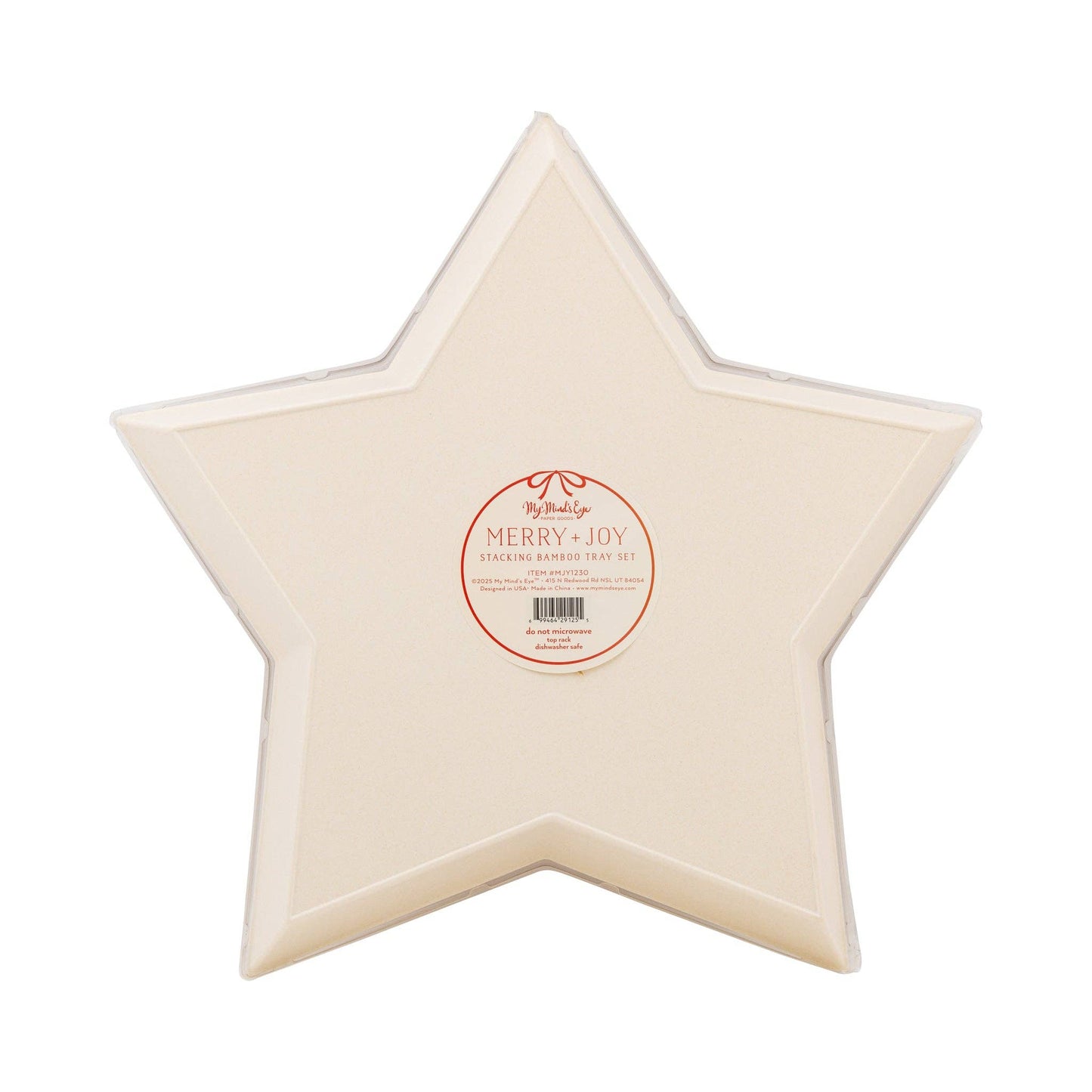 Eco-friendly bamboo star trays set in red and green stripes, reusable serveware for holiday entertaining, ships across Canada.
