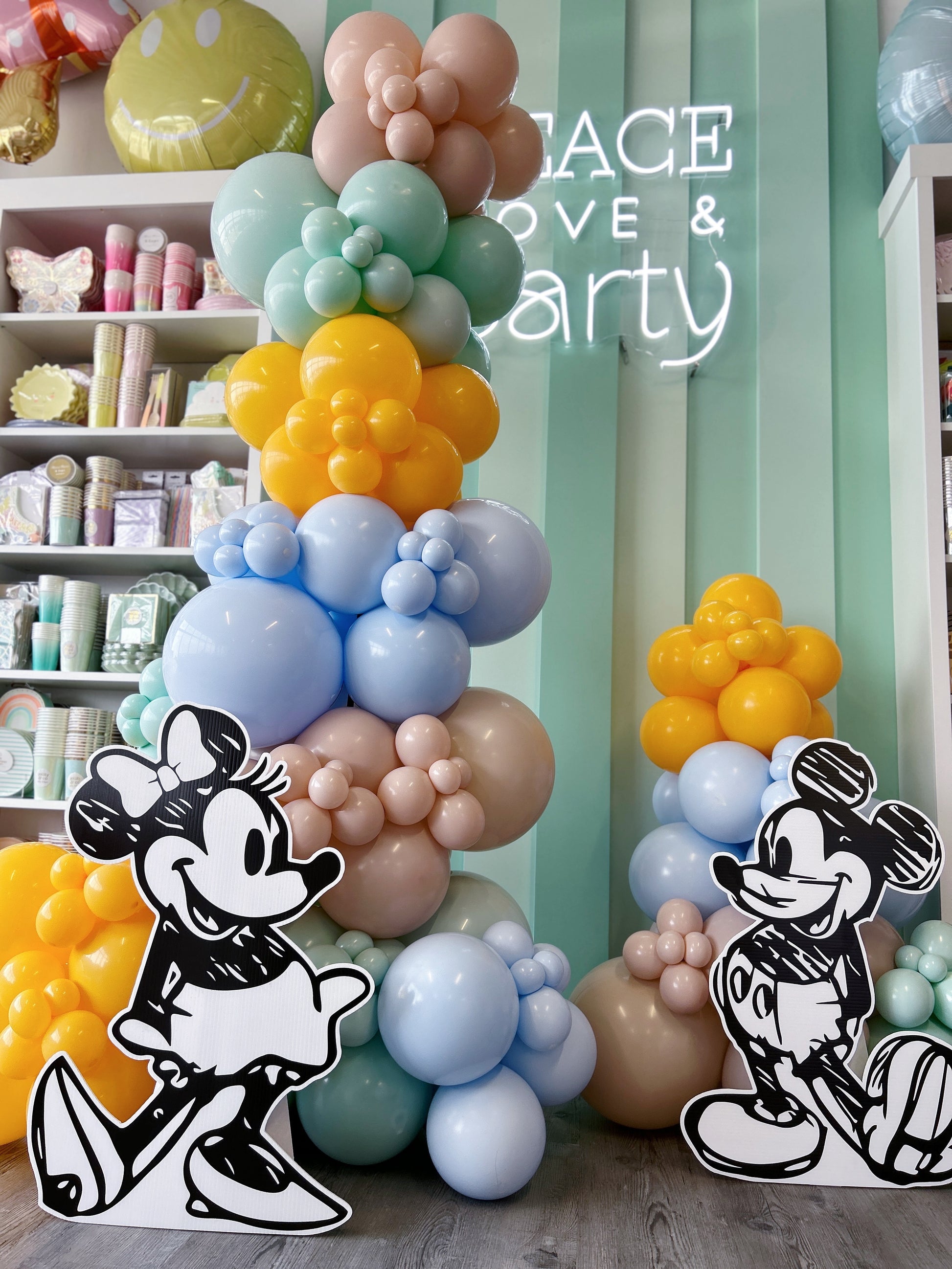 mickey mouse balloon garland modern colours 